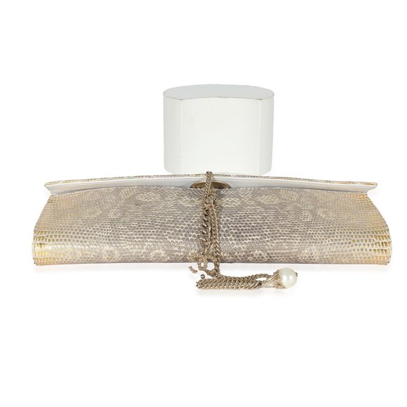 Chanel Gold Lizard Tube Flap Clutch - Picture 4 of 6